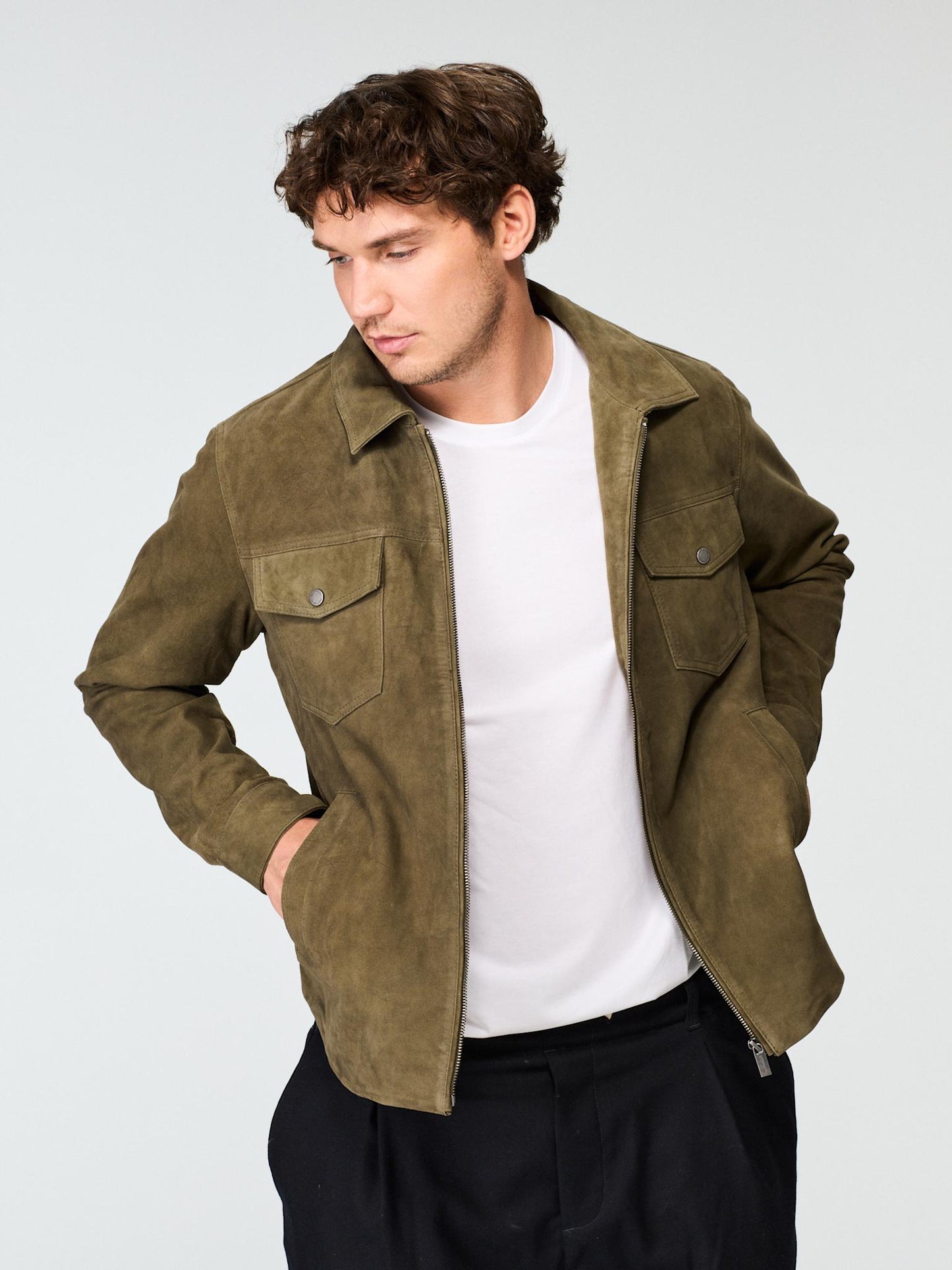 SUEDE ZIP JACKET