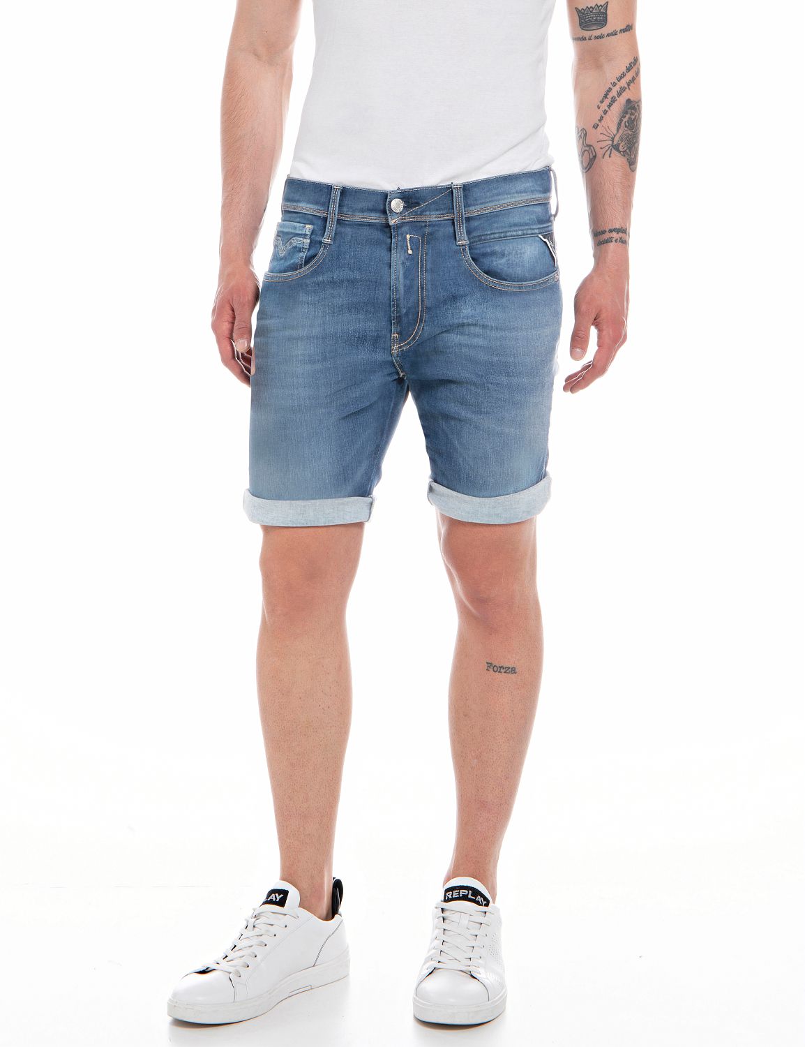 NEW ANBASS SHORT 661 Y74 Mid Blue