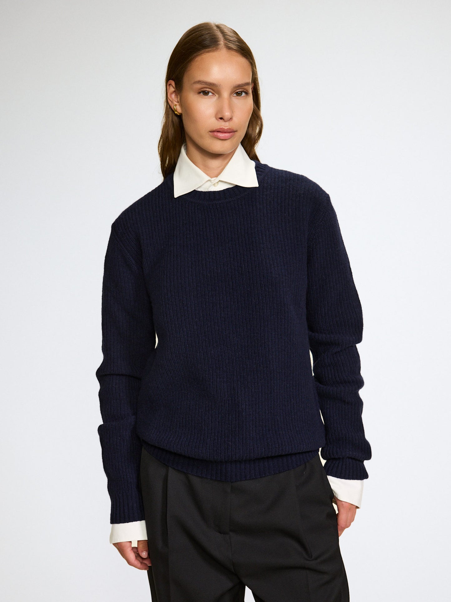 RIB KNIT SWEATER W