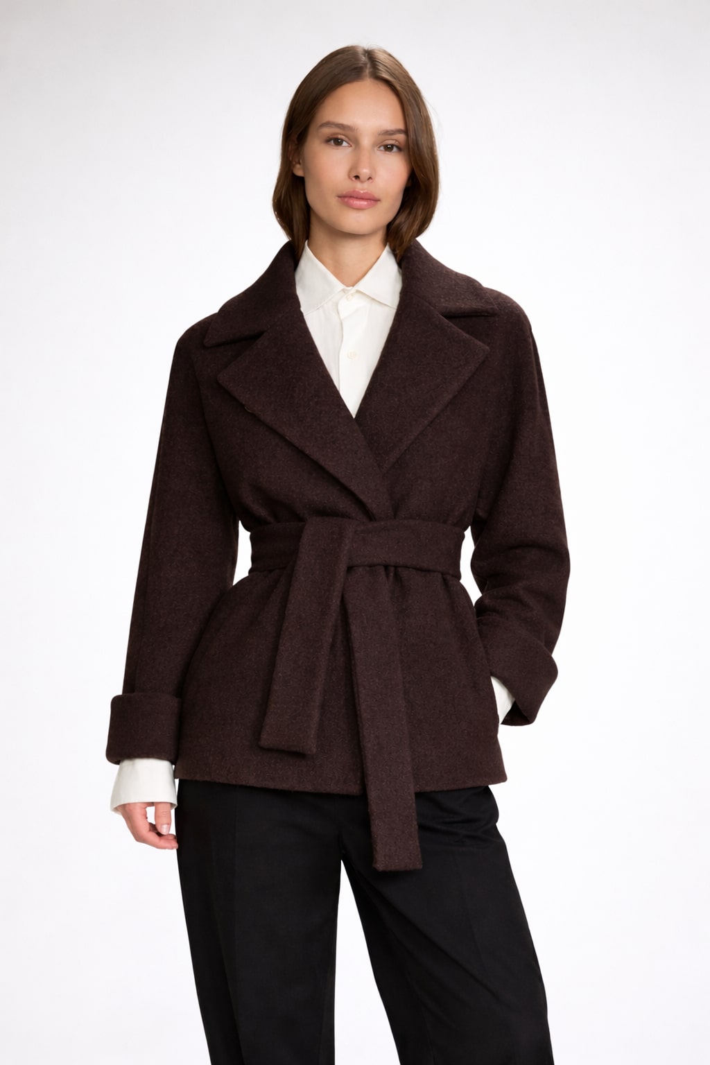 WMN WOOL COAT SHORT